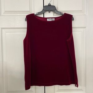 Chico’s Size 3 (XL) Wine Red Velvet Tank Shell
